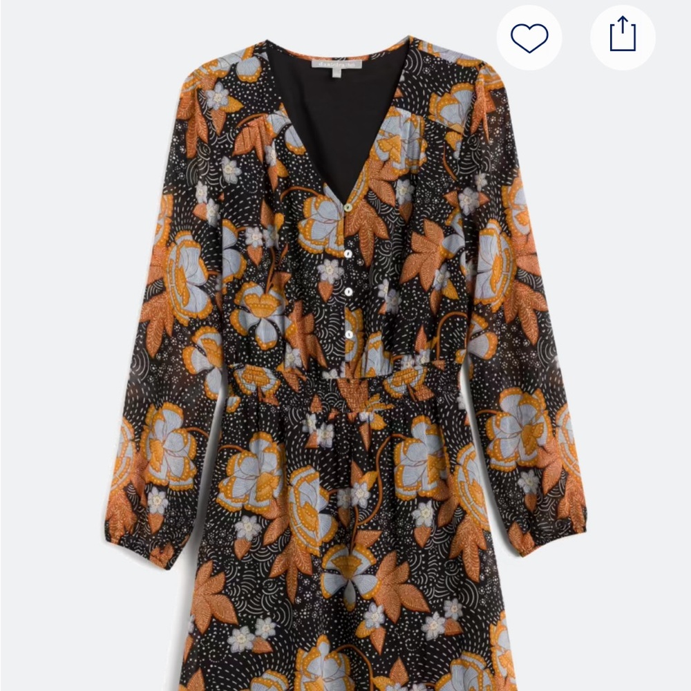 NWT *Stitch Fix" Daniel Rainn Parnika Button Detail Long Sleeve Dress